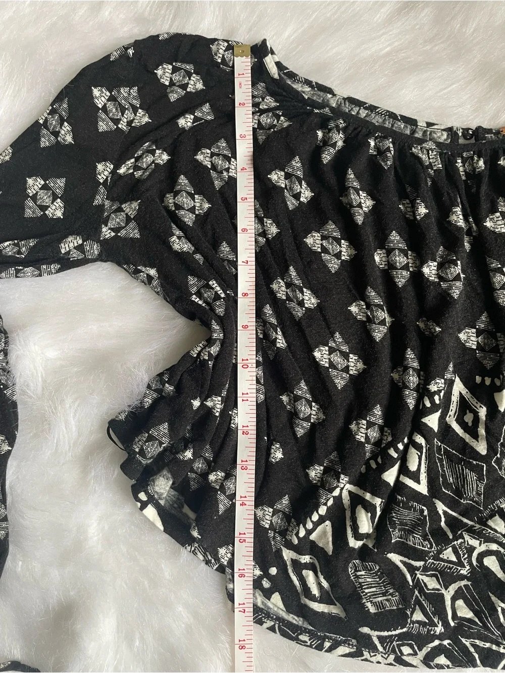 Free People Black and White Heathered Knit Top